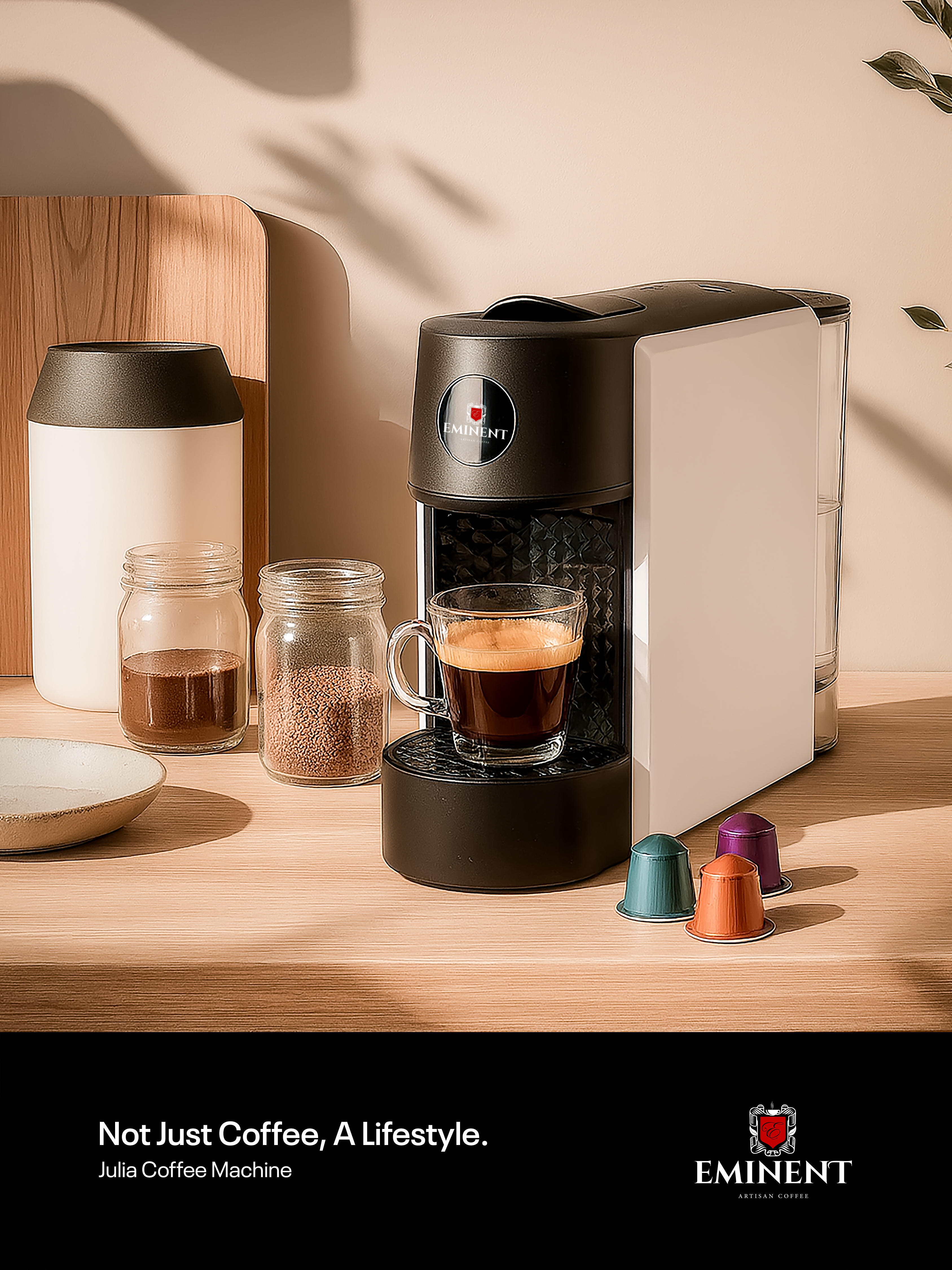 Eminent Julia coffee machine lifestyle visual.