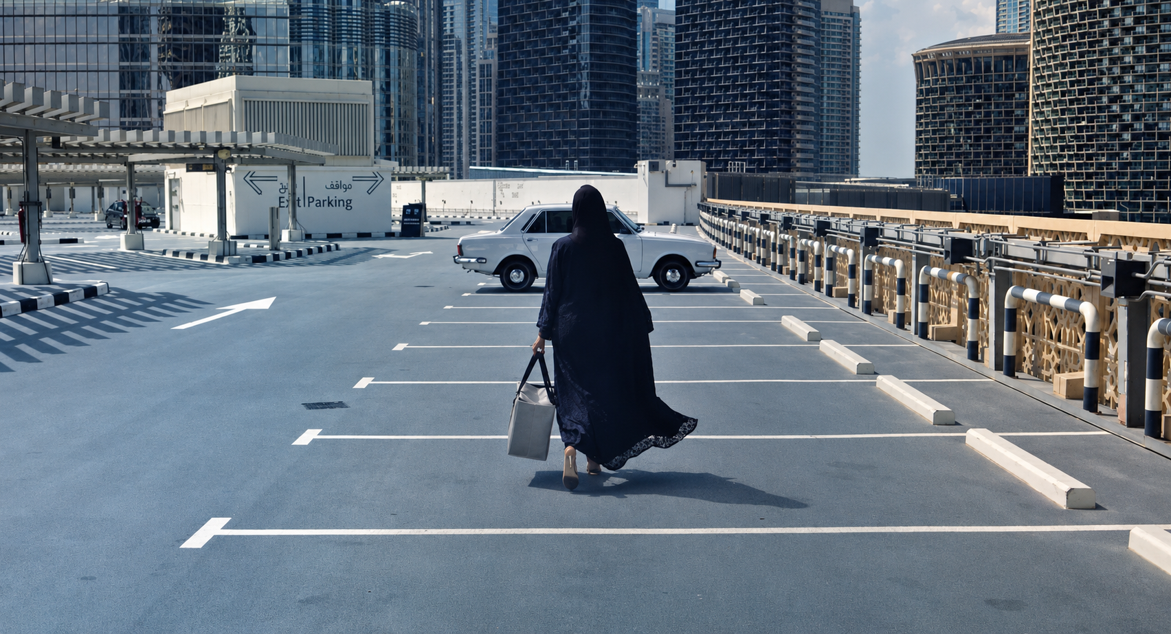 Peykan in a Dubai parking deck