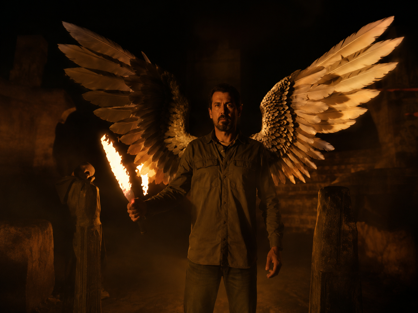 Angel wings CGI sequence