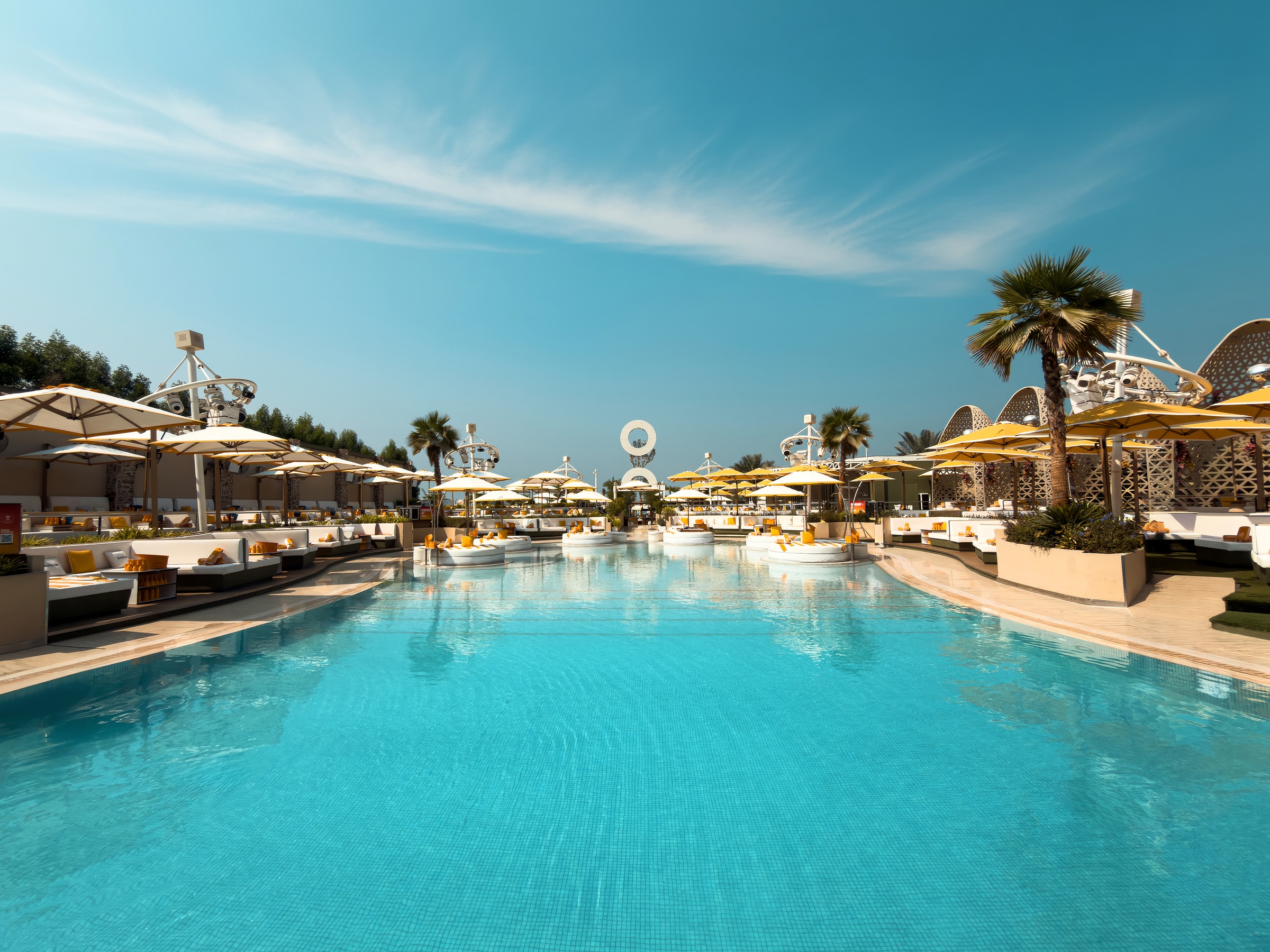 O Beach Dubai pool and cabanas