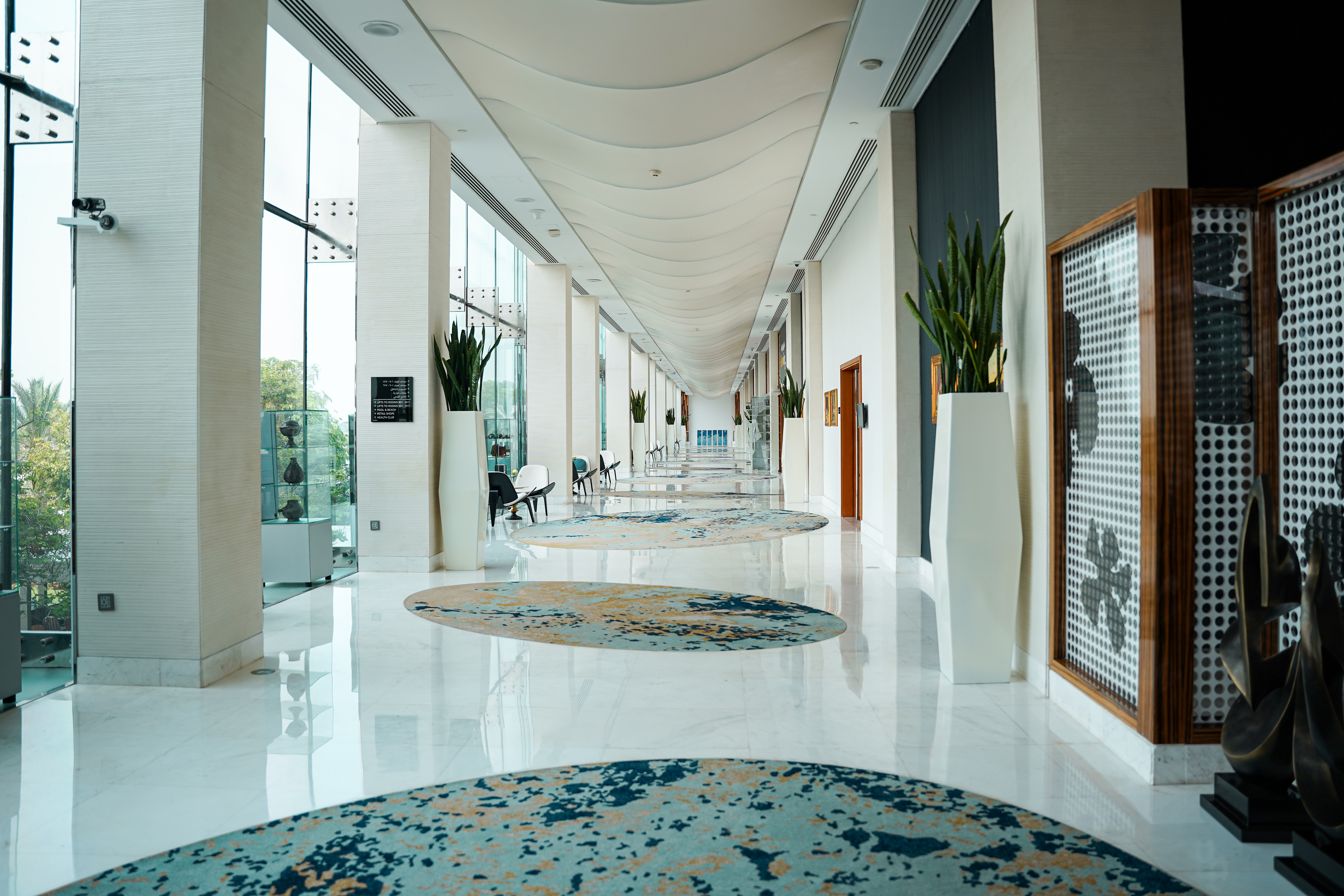 Lobby corridor at Fairmont Bab Al Bahr.