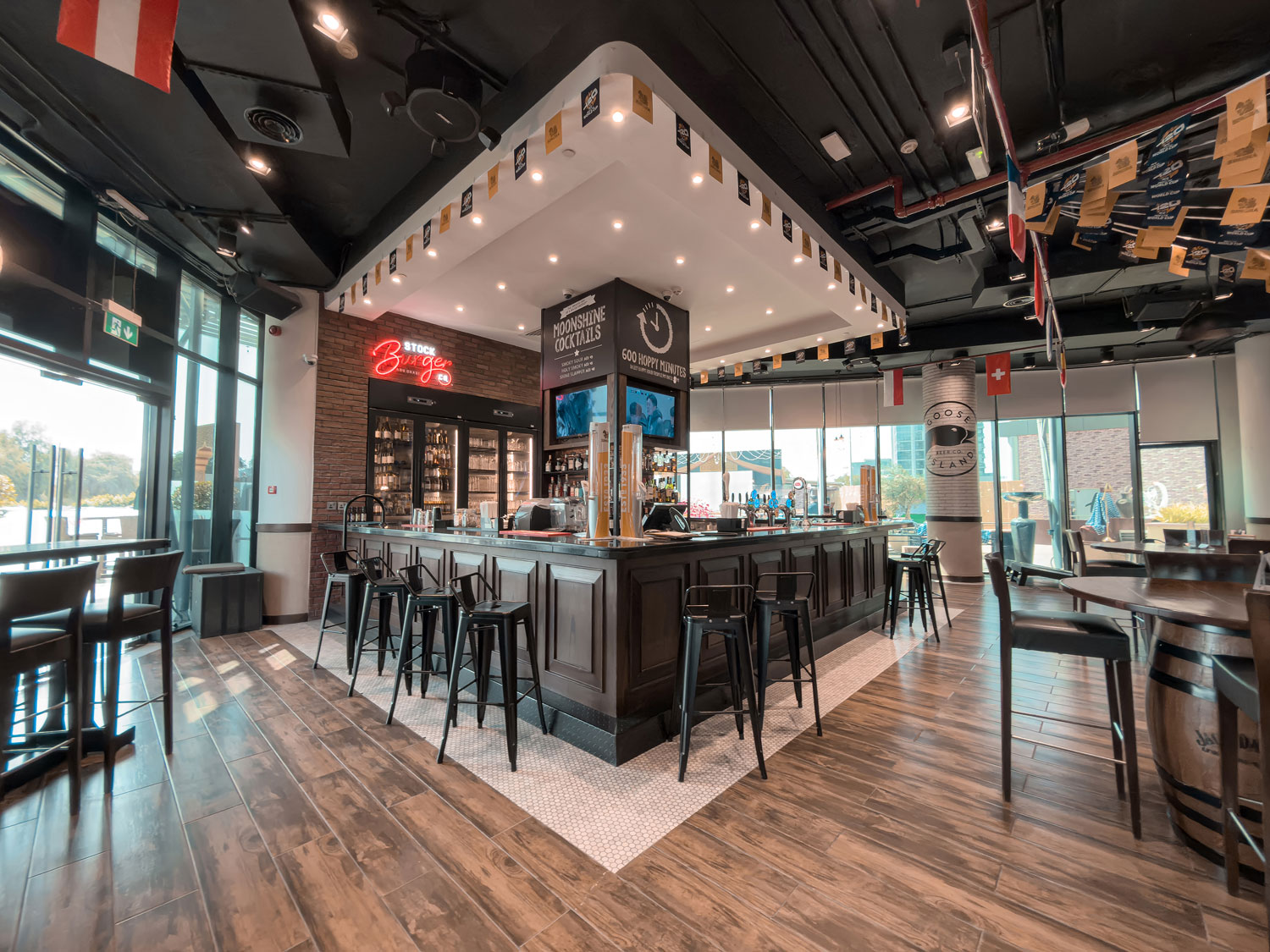 Sports bar seating at Holiday Inn Abu Dhabi.
