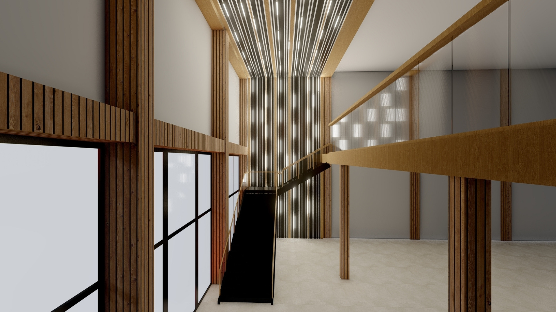 Escalator and lightwell
